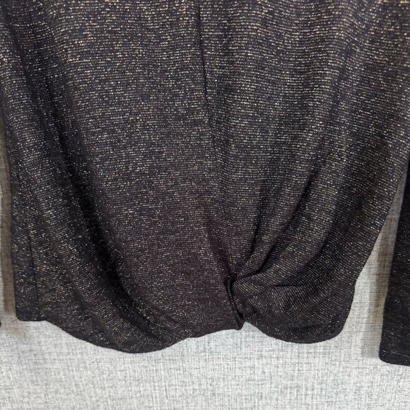Jennifer Lopez Black Gold Metallic Twisted Knot Top Size M - Picture 5 of 10